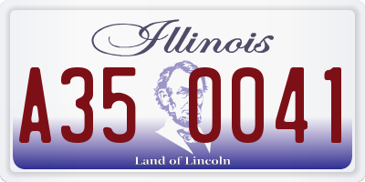 IL license plate A350041