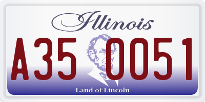 IL license plate A350051