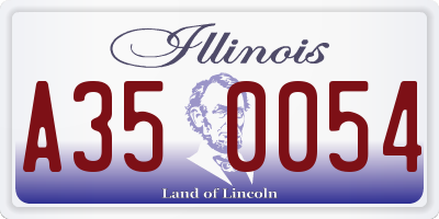 IL license plate A350054