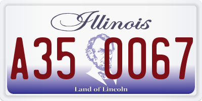 IL license plate A350067