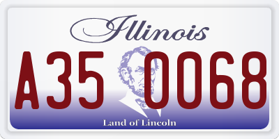IL license plate A350068