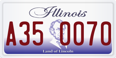 IL license plate A350070