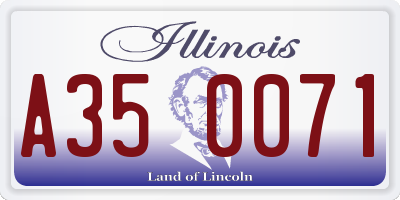 IL license plate A350071