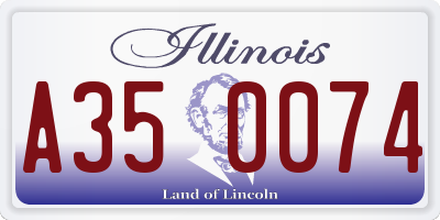 IL license plate A350074
