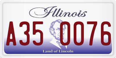 IL license plate A350076