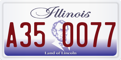 IL license plate A350077