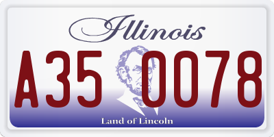 IL license plate A350078