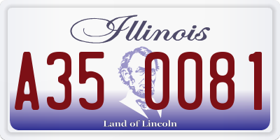 IL license plate A350081