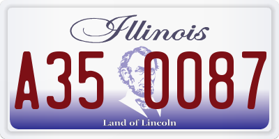 IL license plate A350087