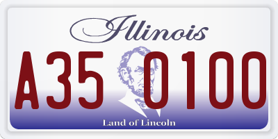 IL license plate A350100