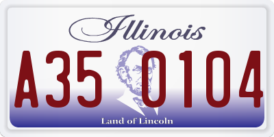 IL license plate A350104