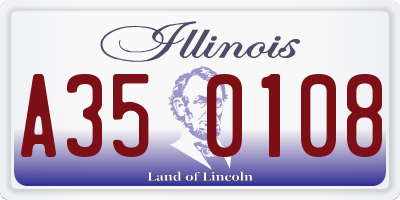 IL license plate A350108