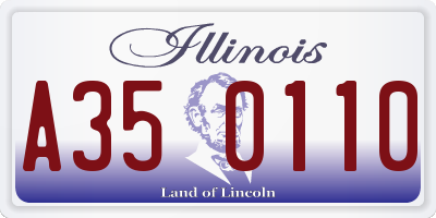 IL license plate A350110