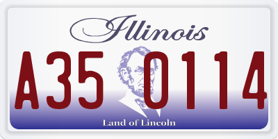 IL license plate A350114