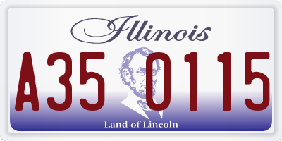 IL license plate A350115