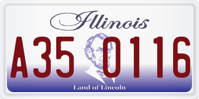 IL license plate A350116