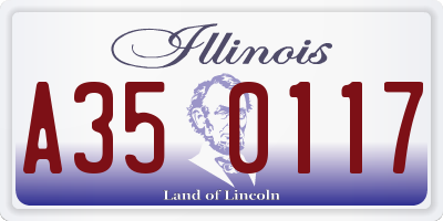IL license plate A350117