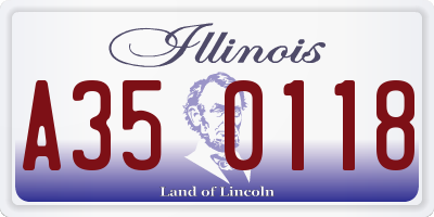 IL license plate A350118
