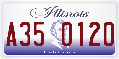 IL license plate A350120