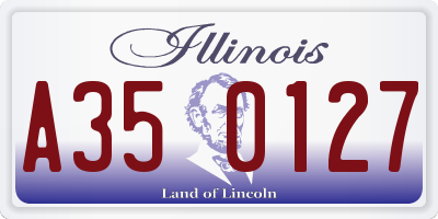 IL license plate A350127