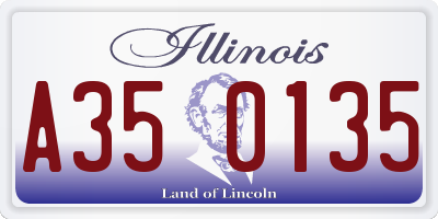 IL license plate A350135