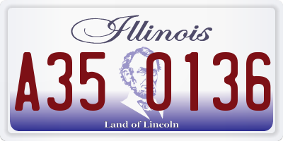 IL license plate A350136