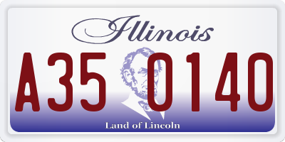 IL license plate A350140