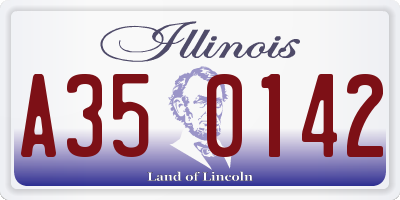 IL license plate A350142