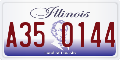 IL license plate A350144