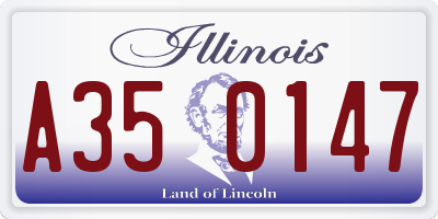 IL license plate A350147