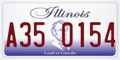 IL license plate A350154