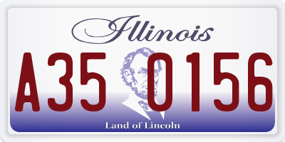 IL license plate A350156