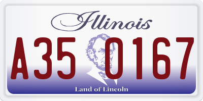 IL license plate A350167