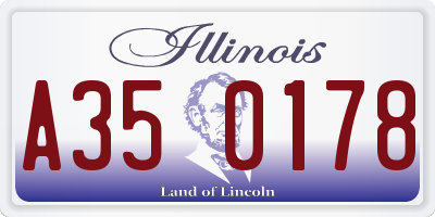 IL license plate A350178