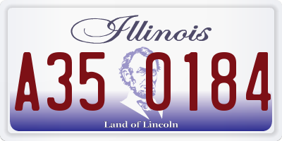 IL license plate A350184
