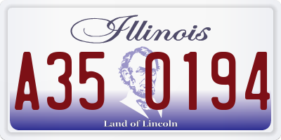 IL license plate A350194