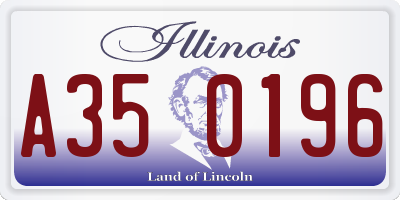 IL license plate A350196