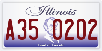 IL license plate A350202