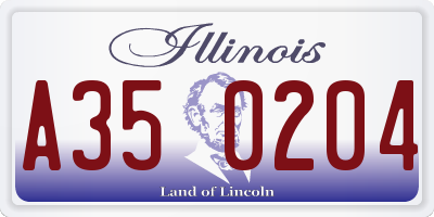 IL license plate A350204