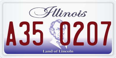 IL license plate A350207