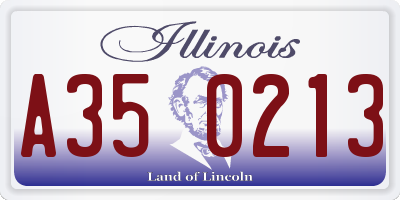IL license plate A350213