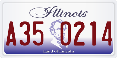 IL license plate A350214