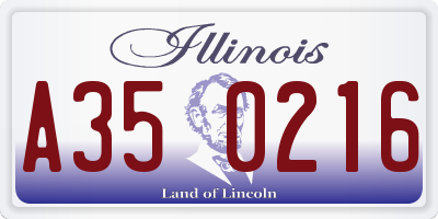 IL license plate A350216