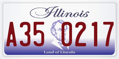 IL license plate A350217