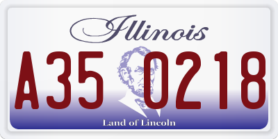 IL license plate A350218