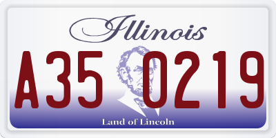 IL license plate A350219