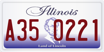 IL license plate A350221