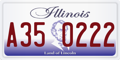 IL license plate A350222