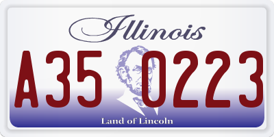 IL license plate A350223