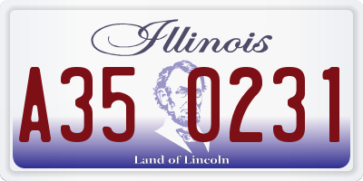 IL license plate A350231